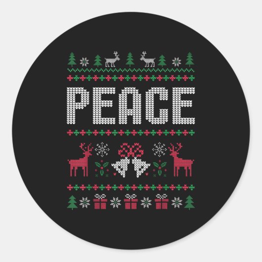 Ik kom in vrede Kerstmis Kerstmis Rendier Holiday  Ronde Sticker (Voorkant)