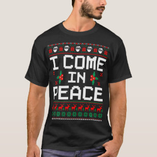 Ik kom in vrede matchen koppels lelijke kerst t-shirt