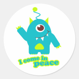 Ik kom in vredesnaam kinder buitenaardse sticker