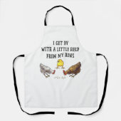 Ik kom langs met een beetje hulp van mijn kippen schort (Voorkant)