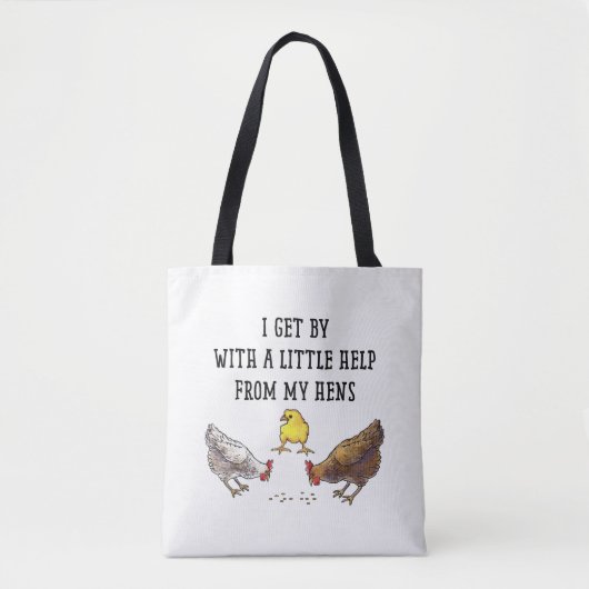 Ik kom langs met een beetje hulp van mijn kippen tote bag (Voorkant)