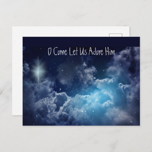 Ik kom, laten wij Hem aanbidden, Jezus, kerstvakan Feestdagenkaart (Voorkant / Achterkant)