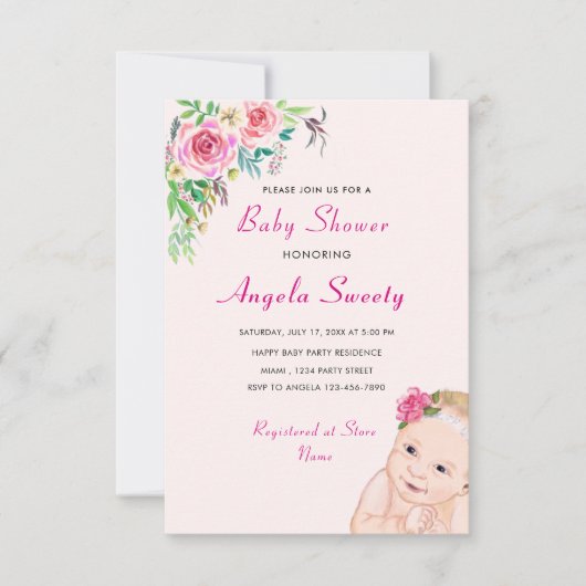 Ik kom met Funny Stork Baby shower Invitation (Voorkant)