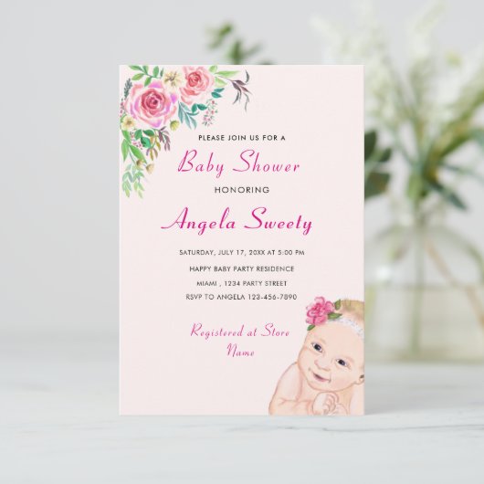 Ik kom met Funny Stork Baby shower Invitation (Staand voorkant)