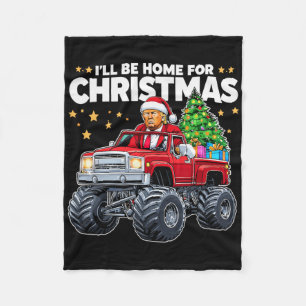 Ik kom met Kerst thuis - Donald Trump Kerstmis Fleece Deken