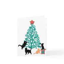 "Ik kom met Kerstmis thuis" Katten Kerstkaart