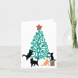 "Ik kom met Kerstmis thuis" Katten Kerstkaart Feestdagen Kaart