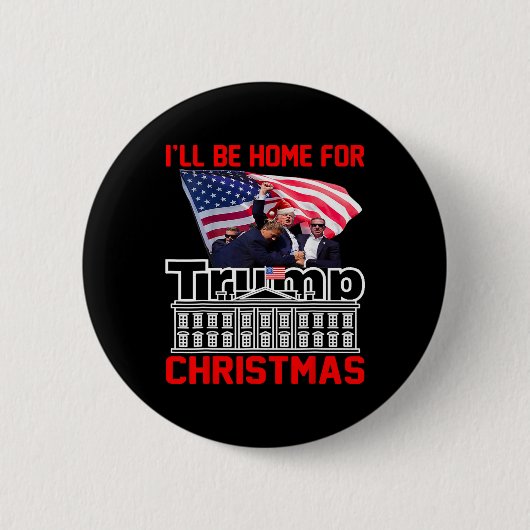 Ik kom met Kerstmis thuis Sinterklaas Grappige Tru Ronde Button 5,7 Cm (Voorkant)