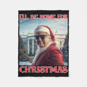 Ik kom met Kerstmis thuis Trump Kerstman Selfie Wh Fleece Deken