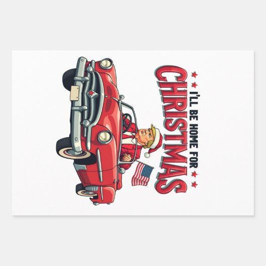 Ik kom met Kerstmis thuis Trump Won Verkiezing 202 Inpakpapier Vel (Voorkant)
