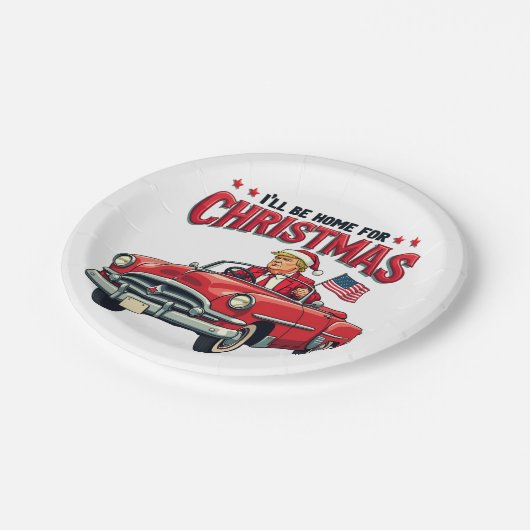 Ik kom met Kerstmis thuis Trump Won Verkiezing 202 Papieren Bordje (Gekanteld)