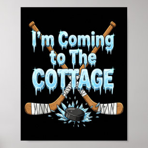 Ik kom naar de cottage hockey drip romantiek koppe poster