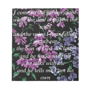 Ik kom naar de tuin alleen Floral Notitieblok