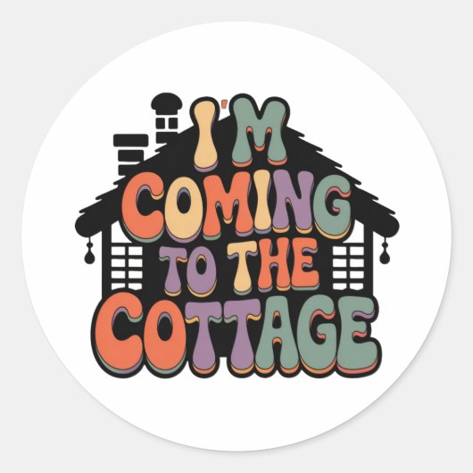 Ik kom naar het huisje ronde sticker (Voorkant)