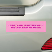 IK KOM NIET VAN JE RIB. BUMPERSTICKER (Op auto)