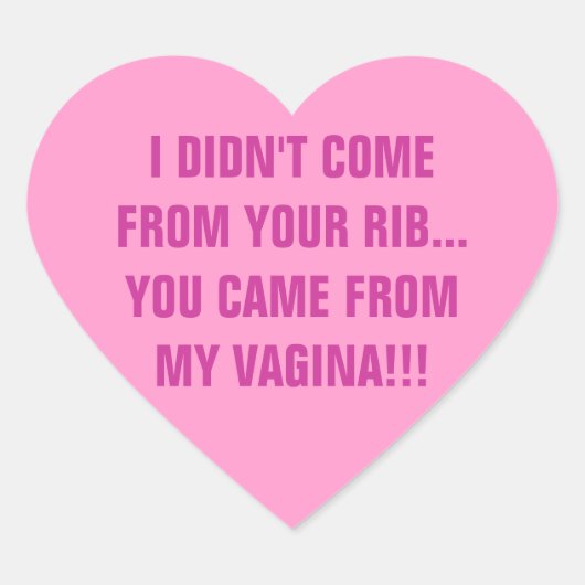IK KOM NIET VAN JE RIB. HART STICKER (Voorkant)