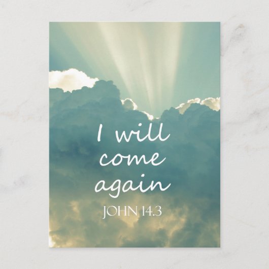Ik kom opnieuw Bijbelversie Briefkaart (Voorkant)