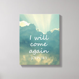Ik kom opnieuw Bijbelversie Canvas Afdruk
