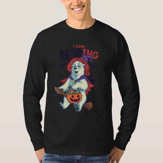 Ik kom papa dragen Joke Pun Beer heks Halloween T-shirt (Voorkant)