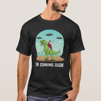 Ik kom snel dat Jezus op een dinosaurus UFO Ali ri T-shirt