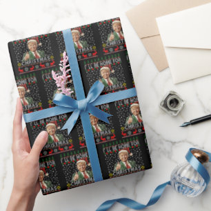 Ik kom thuis met Kerstman Grappig Trump Kerstmis Cadeaupapier