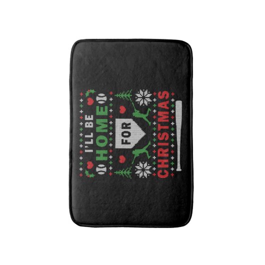 Ik kom thuis voor kersthonkbal, lomp kerst. badmat (Voorkant Verticaal)