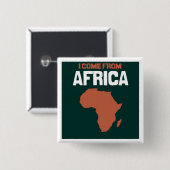 Ik kom uit Afrika Vierkante Button 5,1 Cm (Voorkant /achterkant)