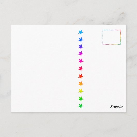 Ik kom uit Bold Rainbow NCOD LGBTQ+ Briefkaart (Achterkant)
