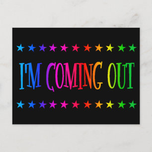 Ik kom uit Bold Rainbow NCOD LGBTQ+ Briefkaart