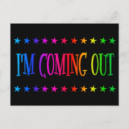 Ik kom uit Bold Rainbow NCOD LGBTQ+ Briefkaart