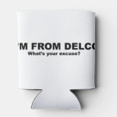 Ik kom uit DELCO (wat is je excuus?) Blikjeskoeler (Achterkant)