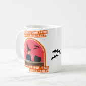 Ik kom uit een lange rij heksen. koffiemok (Voorkant links)