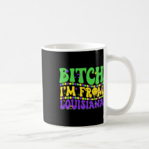 Ik kom uit Louisiana Mardi Gras Fleur de Lis Fat T Koffiemok