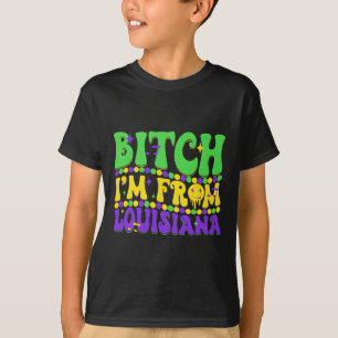 Ik kom uit Louisiana Mardi Gras Fleur de Lis Fat T T-shirt
