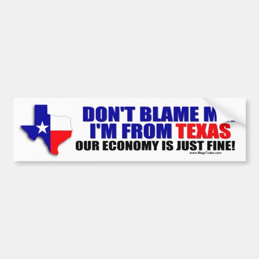 Ik kom uit Texas Bumpersticker (Voorkant)