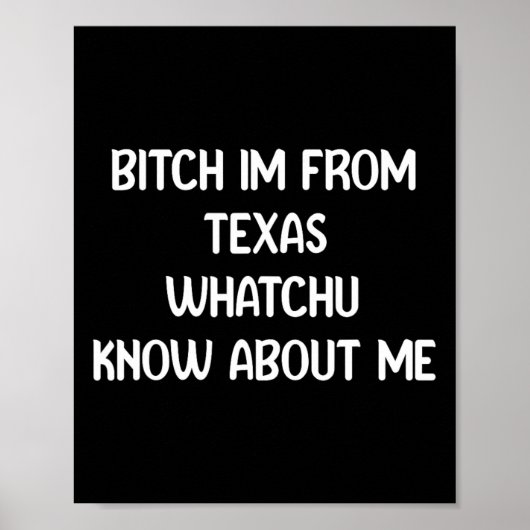 Ik kom uit Texas, wat ik over mij weet Poster (Voorkant)