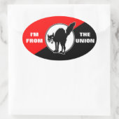 Ik kom van de vakbond ovale sticker (Tas)