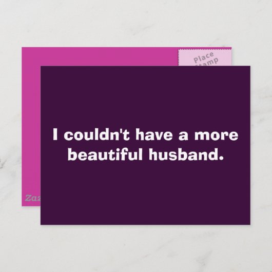 Ik kon geen mooiere man hebben. briefkaart (Voorkant / Achterkant)