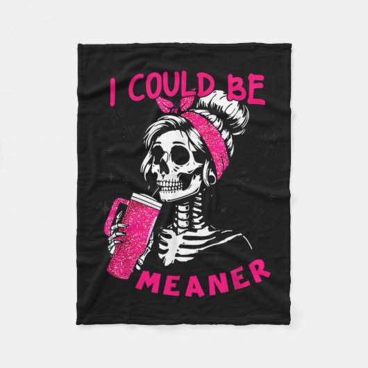 Ik kon grappiger zijn Funny Skeleton _1 Fleece Deken (Voorkant)