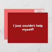 Ik kon het gewoon niet helpen! briefkaart (Voorkant / Achterkant)