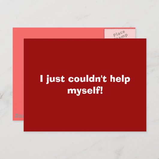 Ik kon het gewoon niet helpen! briefkaart (Voorkant / Achterkant)