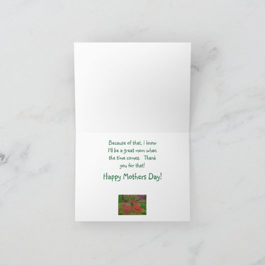 "IK KON NIET VRAGEN OM EEN BETERE MOEDER" "SPRING KAART (Binnen)