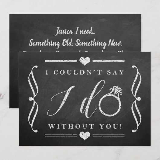 Ik kon niet zeggen dat ik zonder jou deed. | Chalk Kaart (Voorkant / Achterkant)