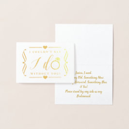 Ik kon niet zeggen dat ik zonder jou deed | Gold F Folie Kaarten