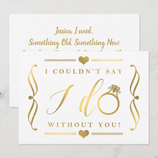 Ik kon niet zeggen dat ik zonder jou deed. | Goudo Kaart (Voorkant / Achterkant)