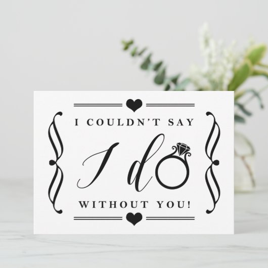 Ik kon niet zeggen dat ik zonder jou deed. | Zwart Kaart (Staand voorkant)