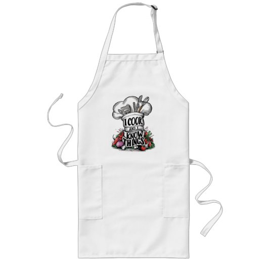 Ik Kook en Ik Weet Dingen grappig koken Lang Schort (Voorkant)
