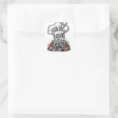 Ik kook en ik weet dingen grappig koken vierkante sticker (Tas)