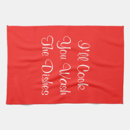 Ik kook je was de afwas rode 4Alex Theedoek