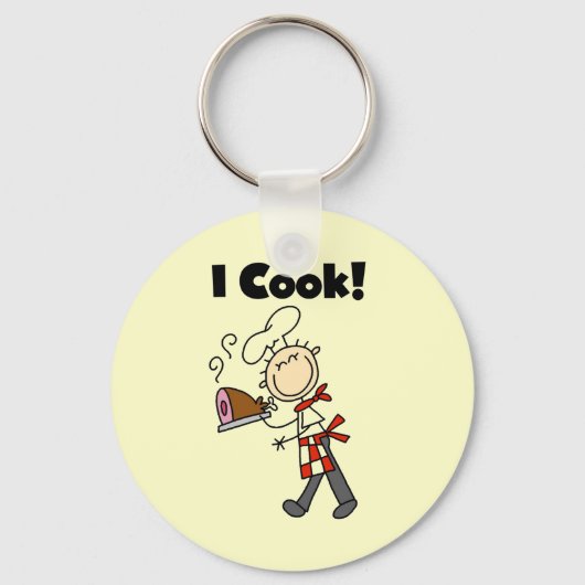 Ik Kook - Mannelijke Chef Sleutelhanger (Voorkant)